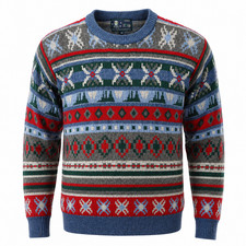 Suéter Tejido 100% Lana Vintage Onward Kashiyama Japón Colorido Estampado Para Hombres M