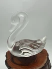 Vintage Fenton Swan Figurine Art Glass Satin Crystal 4”