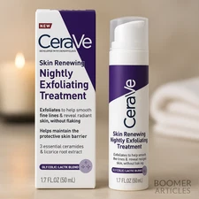 CeraVe Skin Renewing Nightly Exfoliating Treatment Serum Anti Aging - 1.7 fl oz