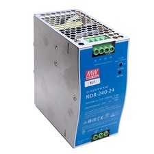 Meanwell NDR-240-24 Power Supply, 100-240VAC 2.8A Input, 24VDC 10A Output, 240W
