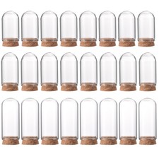 24Pcs Cloche Glass Dome Bell Jar Display Case with Cork Base 1.57"x1.18"
