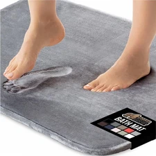 GORILLA GRIP Memory Foam Bath Rugs, Soft Absorbent 24" x 17", Graphite Gray 