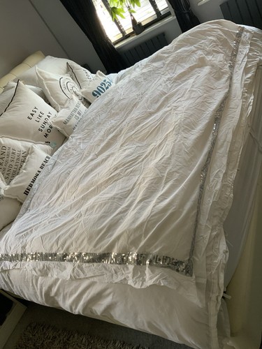 Kylie STUNNING - Sparkle Glitter Bedding - White - Single - Picture 10 of 12