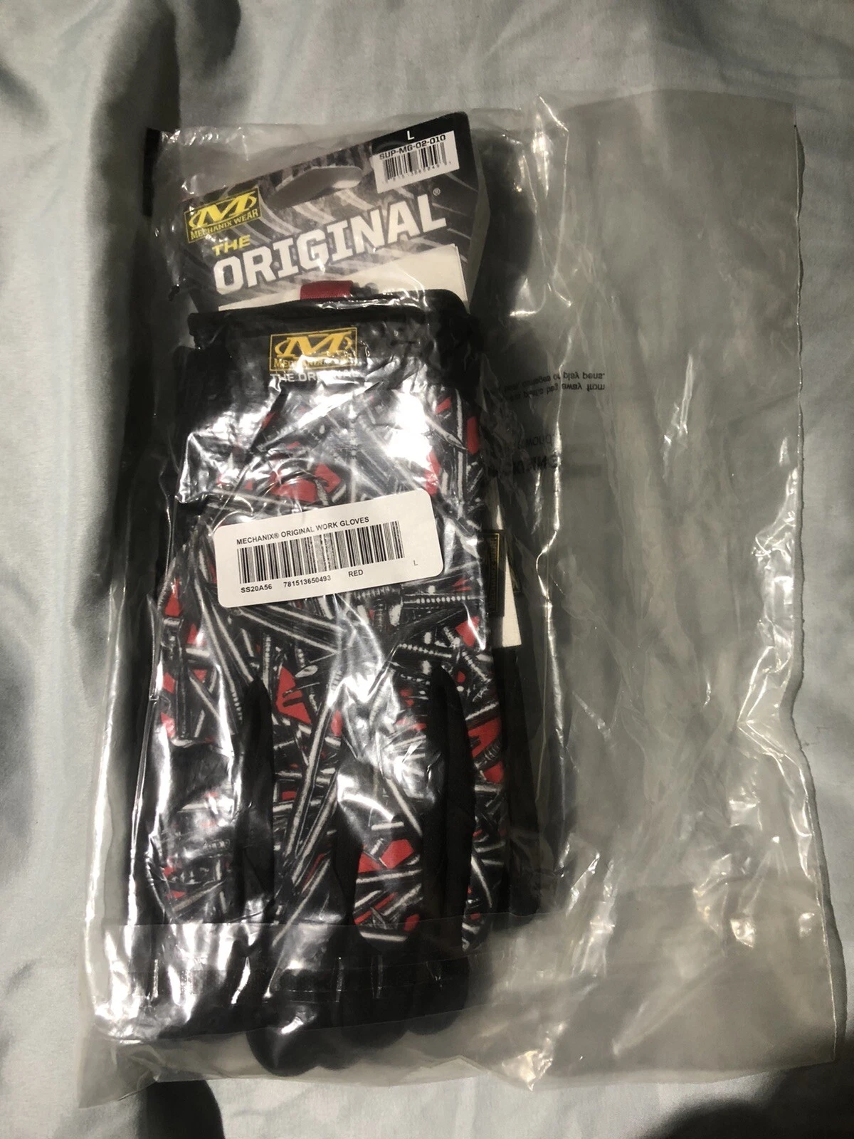 Gants de travail originaux Supreme Mechanix ongles rouges taille grande SS20A56 flambant neufs