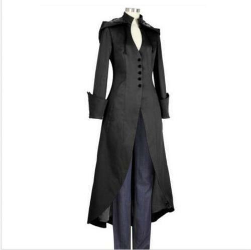 Women Punk Steampunk Military Coat Jacket Long Gothic Uniform Cool Hot Gothic - Picture 27 of 29