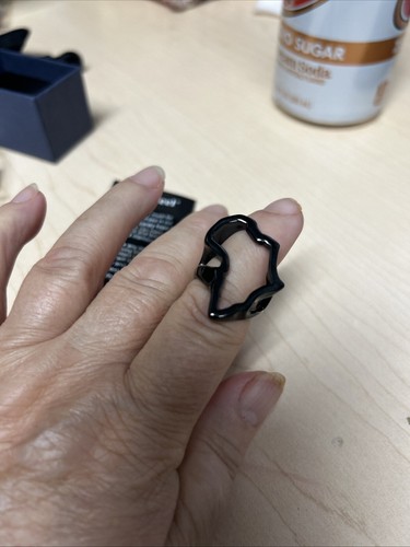 Anello Richsteel Nero Mappa Africa Misura 7 - Foto 6 di 8