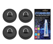 BRUNELLI D-RING PAD Set SUP Board Kajaksitz Befestigung 4x Patch inkl 15g Kleber