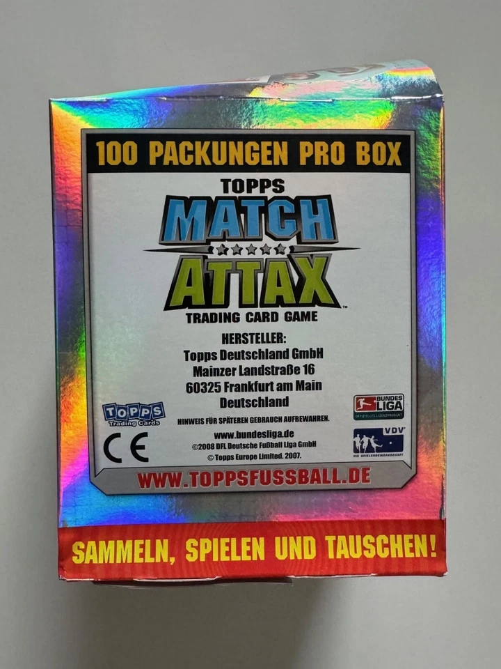 Topps Match Attax 2008-2009 Display 100 Booster Neu Ovp Sammelkarten Bundesliga - Bild 4 von 4