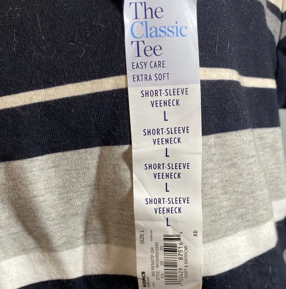 Croft & Barrow The Classic Tee  V Neck Short Sleeve Size Large - Image 3 of 4