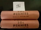 Bu 1958d Lincoln  wheat  bank wrapped Cent original old 2 roll's  Very  Nice!