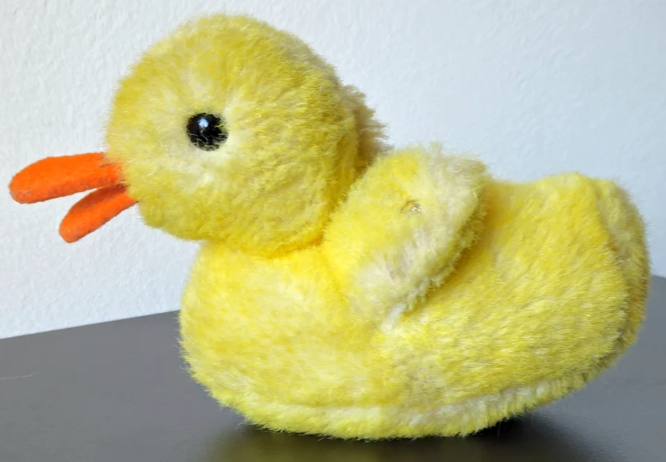 Steiff PICCY Ente 3242/11 Syth.Webpelz/gelb/liegend/abwaschb./'78-83/11 cm/Knopf - Bild 3 von 4