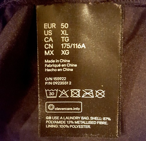 Nuevo Mini Vestido XL The Vampire's Wife x H&M Mystique Plateado Negro Encaje Metálico - Imagen 9 de 9