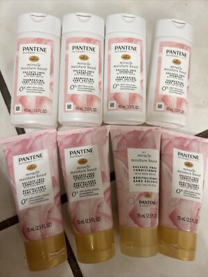 8 Pantene Miracle Moisture Boost Shampoo  Conditioner Rose Water 2.5 Oz