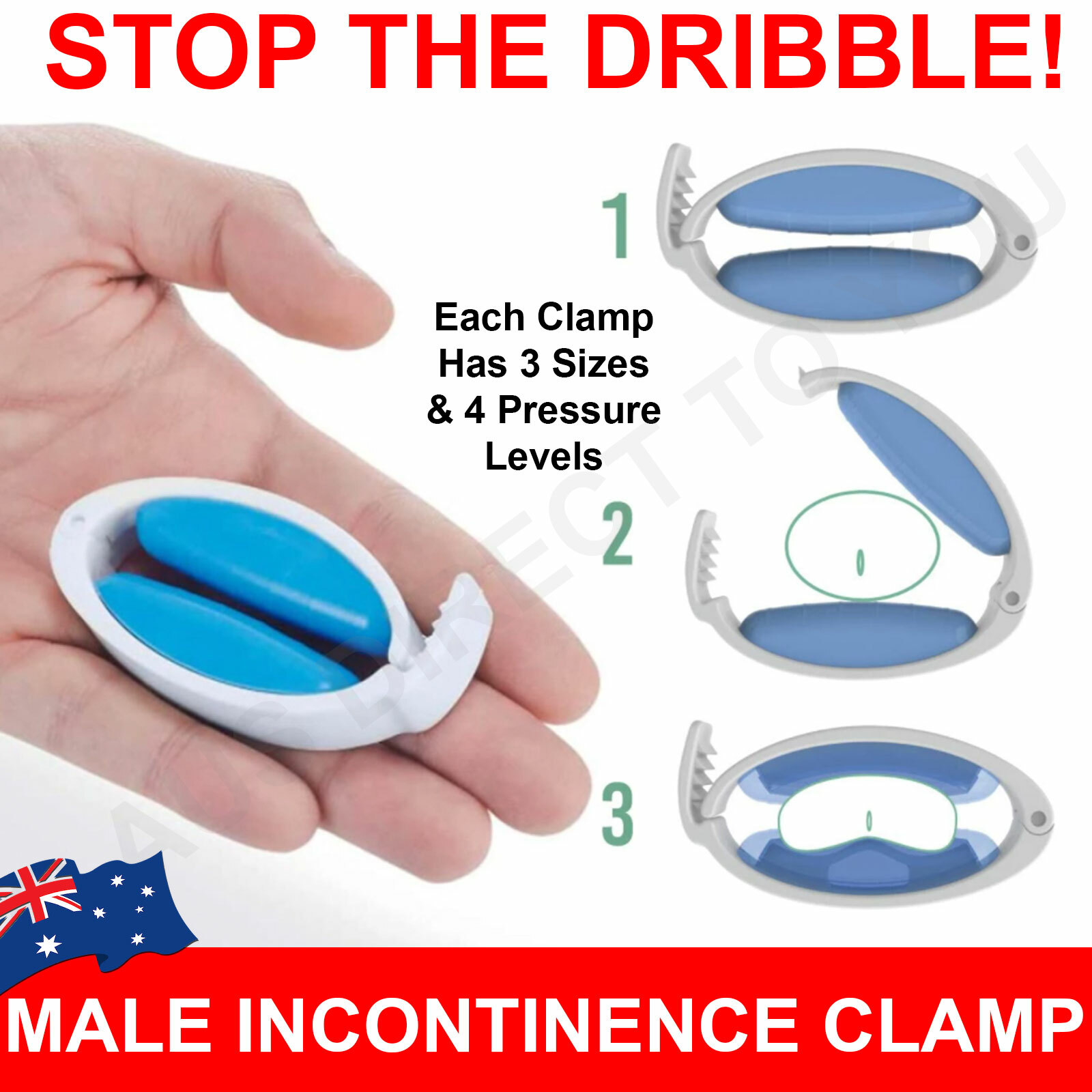 Mens Urinary Dribble Incontinence Aid Penile Clamp Adjustable Size