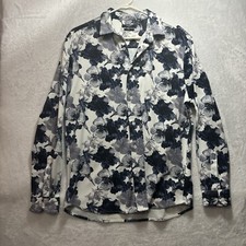 Jack And Jones Premium Long Sleeve Blue And White Floral Slim XL