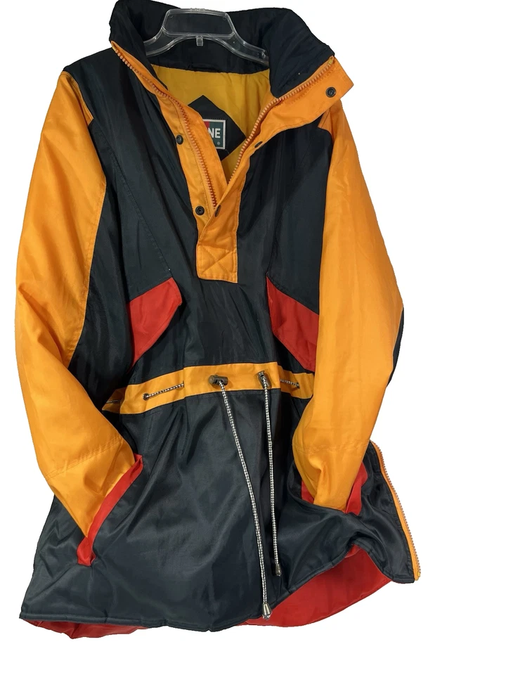 Chaqueta de esquí vintage años 90 ropa deportiva alpina XL pulóver abrigo con capucha bloques de colores Foto 2 de 4