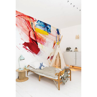 Wall Mural Smeared Paint Traditional Stains Warm Watercolor Non-woven wallpaper