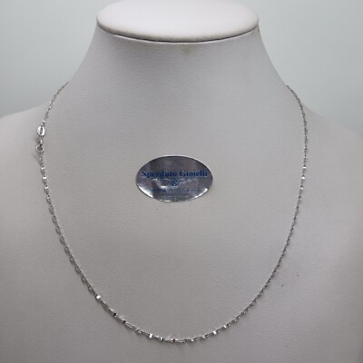 UNISEX STRICKKETTE MARINE IN 18KT WEISSGOLD 1,90 GRAMM (7346) 45cm