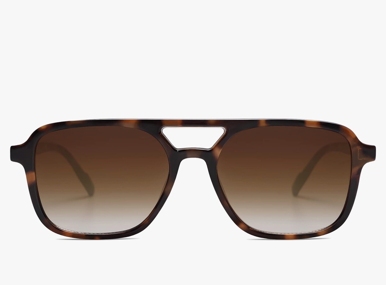 Retro Aviator Sunglasses for Women Men,Trendy Rectangle Womens Mens Shades-image