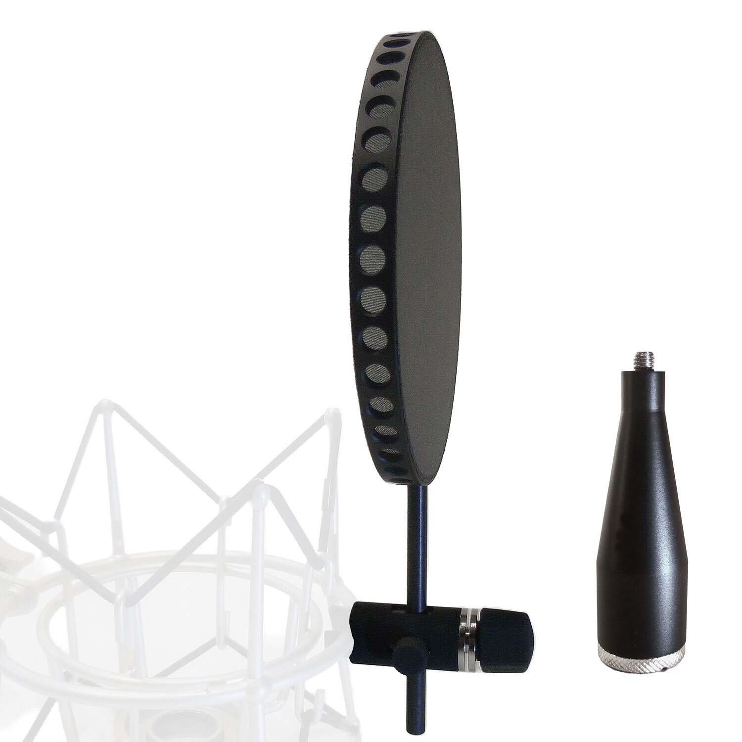 Кольцо для поп-фильтра PaulyTon P120 с зажимом-пауком, переходной конус - Черный (Демонстрационная версия)