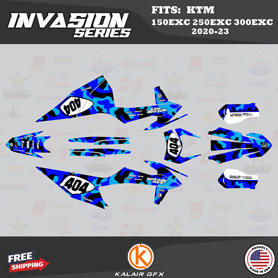 Graphics Kit for KTM 150EXC 250EXC 300EXC 2020 2021 2022 2023 Invasion - BLUE