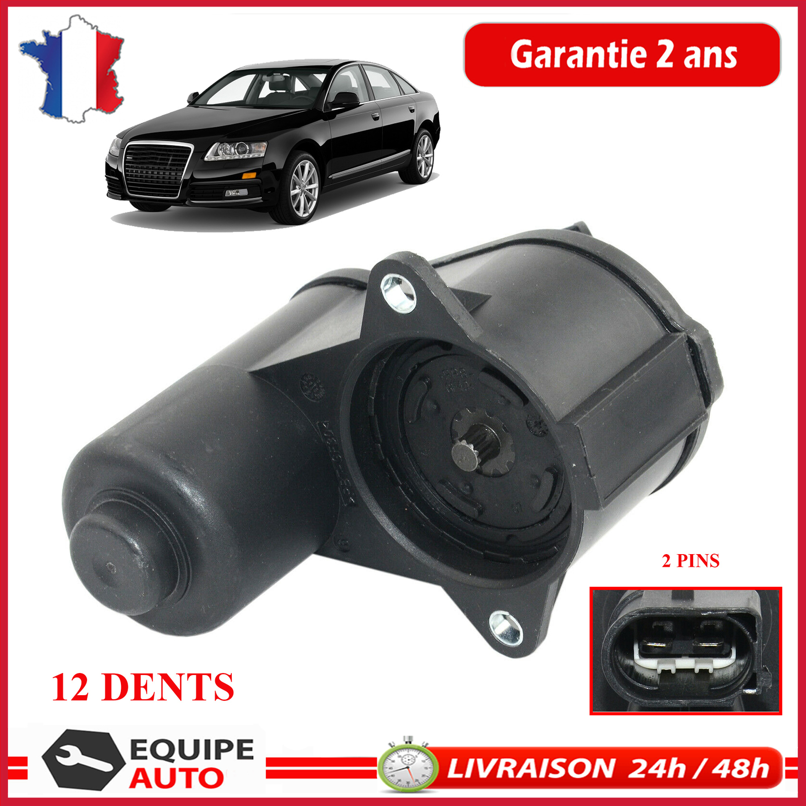 Servo-moteur étrier de frein 12 dents pour Audi A6 C6 Avant 2.0 TDI arrière