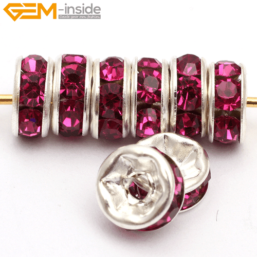 Rondelle Czech Crystal Rhinestone Spacer Loose Beads 100 Pcs For Jewelry Making - Picture 29 of 38
