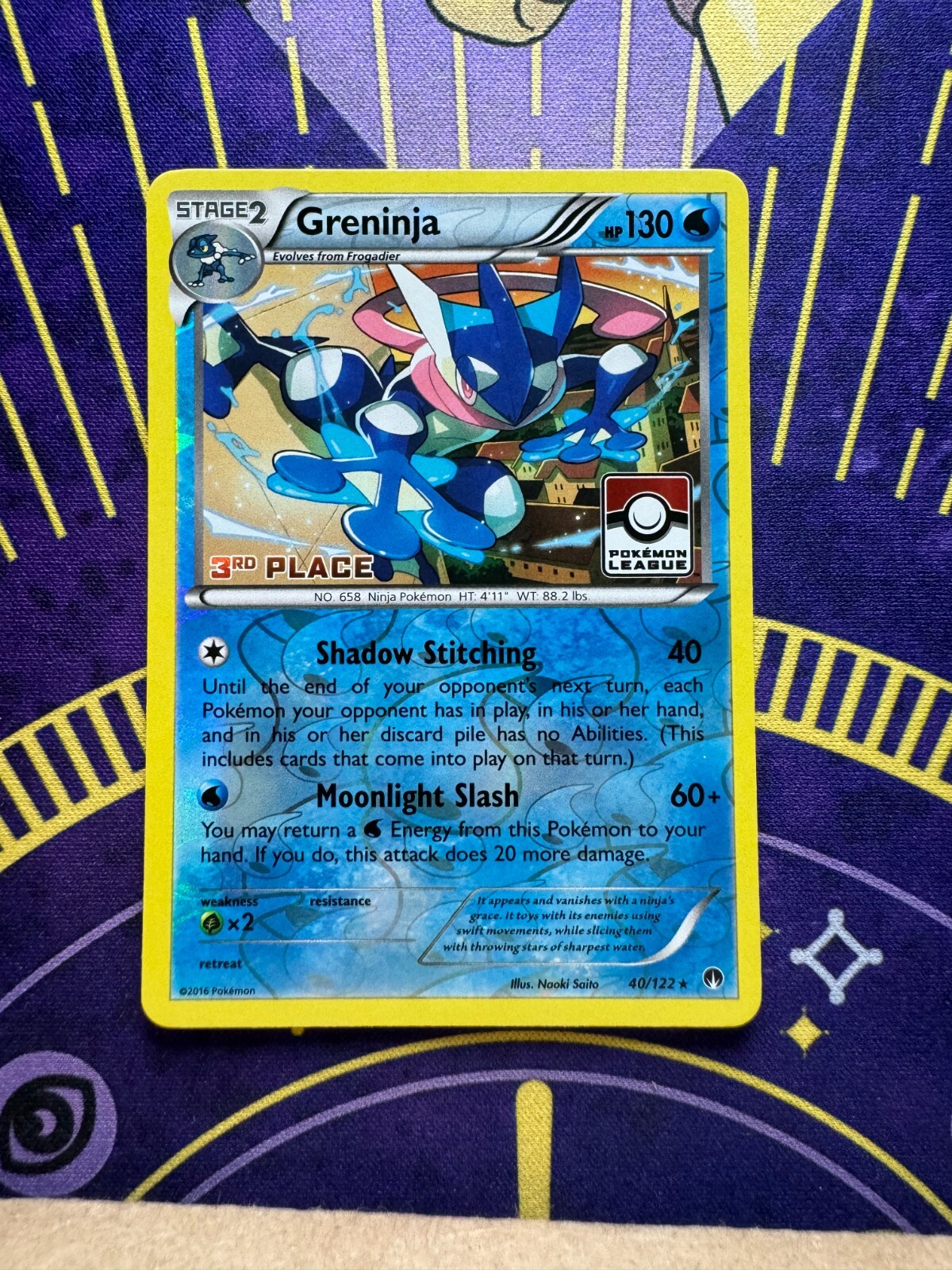 Pokemon Greninja Reverse Holo 3rd Place Pokemon League 40/122 from Breakpoint LP