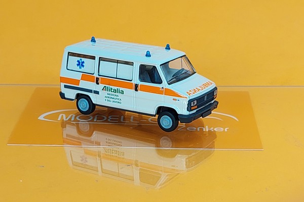 Brekina 34910 Fiat Ducato Bus Ambulanza Alitalia 1982 1:87 NEU Modell-image