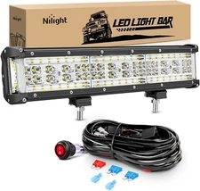 Nilight 13.5 Inch 300W Quadruple Row Side Shooter LED Light Bar w/ 16AWG Wiring