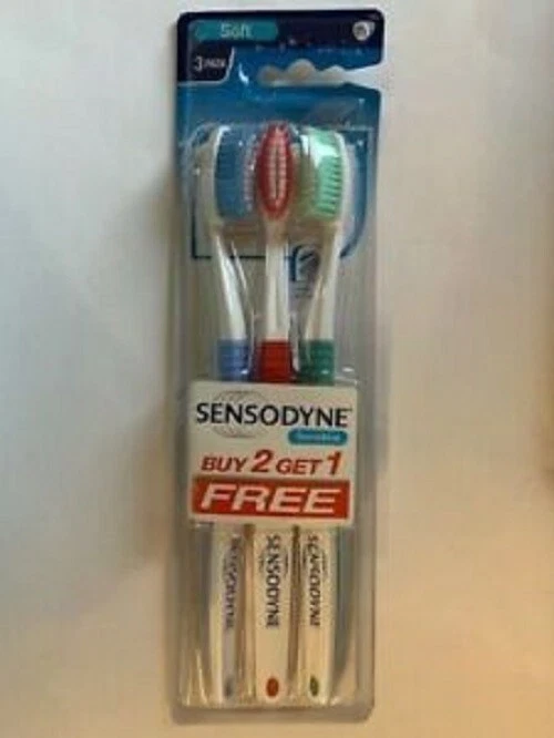 Sensodyne Sensitive Toothbrush Soft Teeth Rounded Bristles Dental Triple Pack