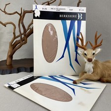 2 pair Berkshire Vintage Nylon Stockings 8 1/2 Medium Tint Heel  Toe Seamless