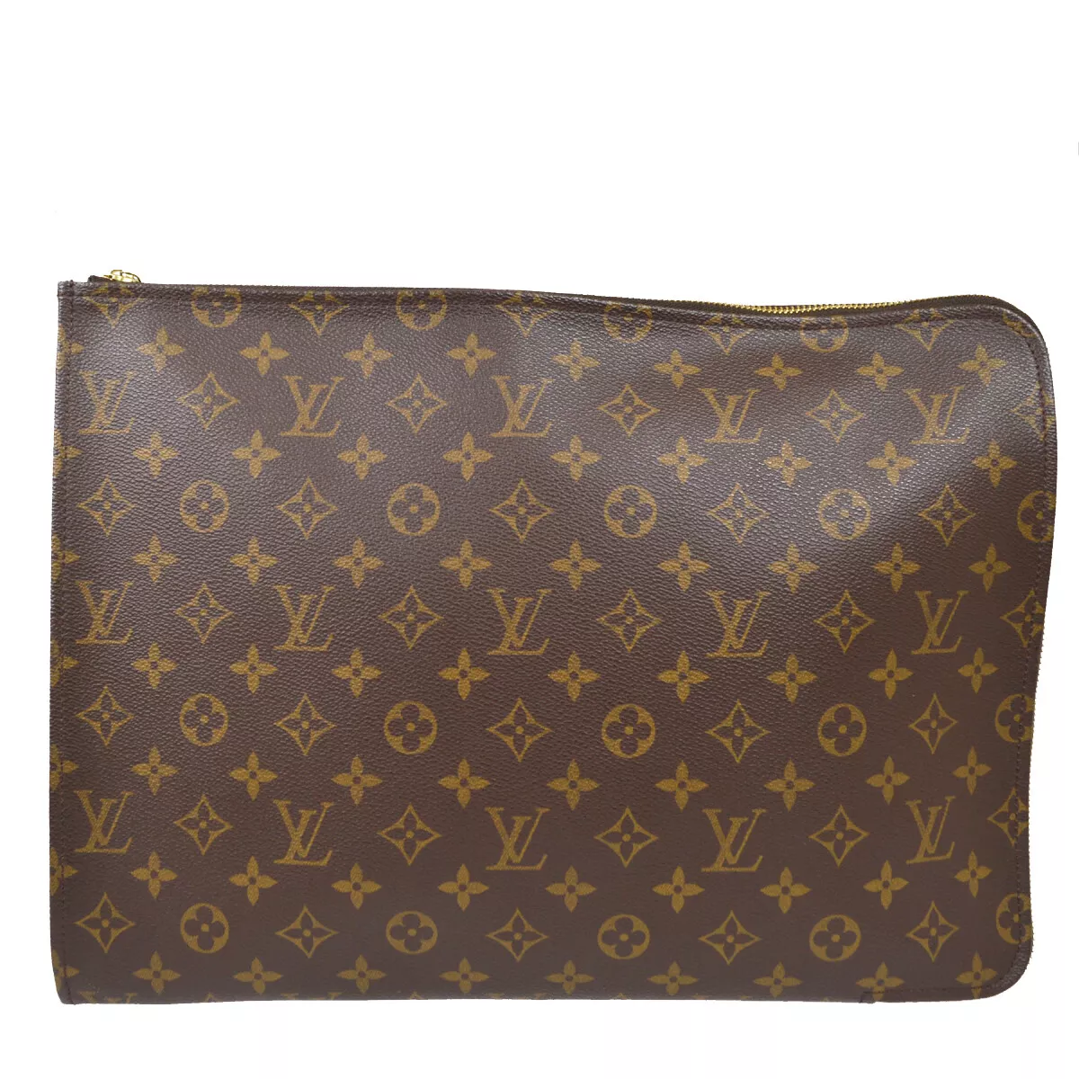 Louis Vuitton Poche Document Brown Canvas Briefcase Bag (Pre-Owned)