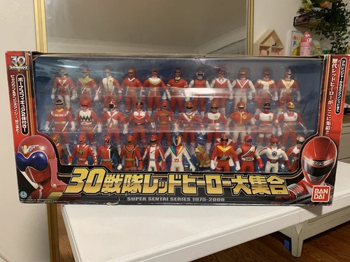 Power Rangers Super Sentai 30 Red Hero Soft Vinyl Figure Set BANDAI Vintage JP