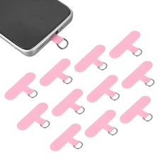 12pcs Phone Tether Tab, Universal t Shape Phone Lanyard Patch, Light Pink