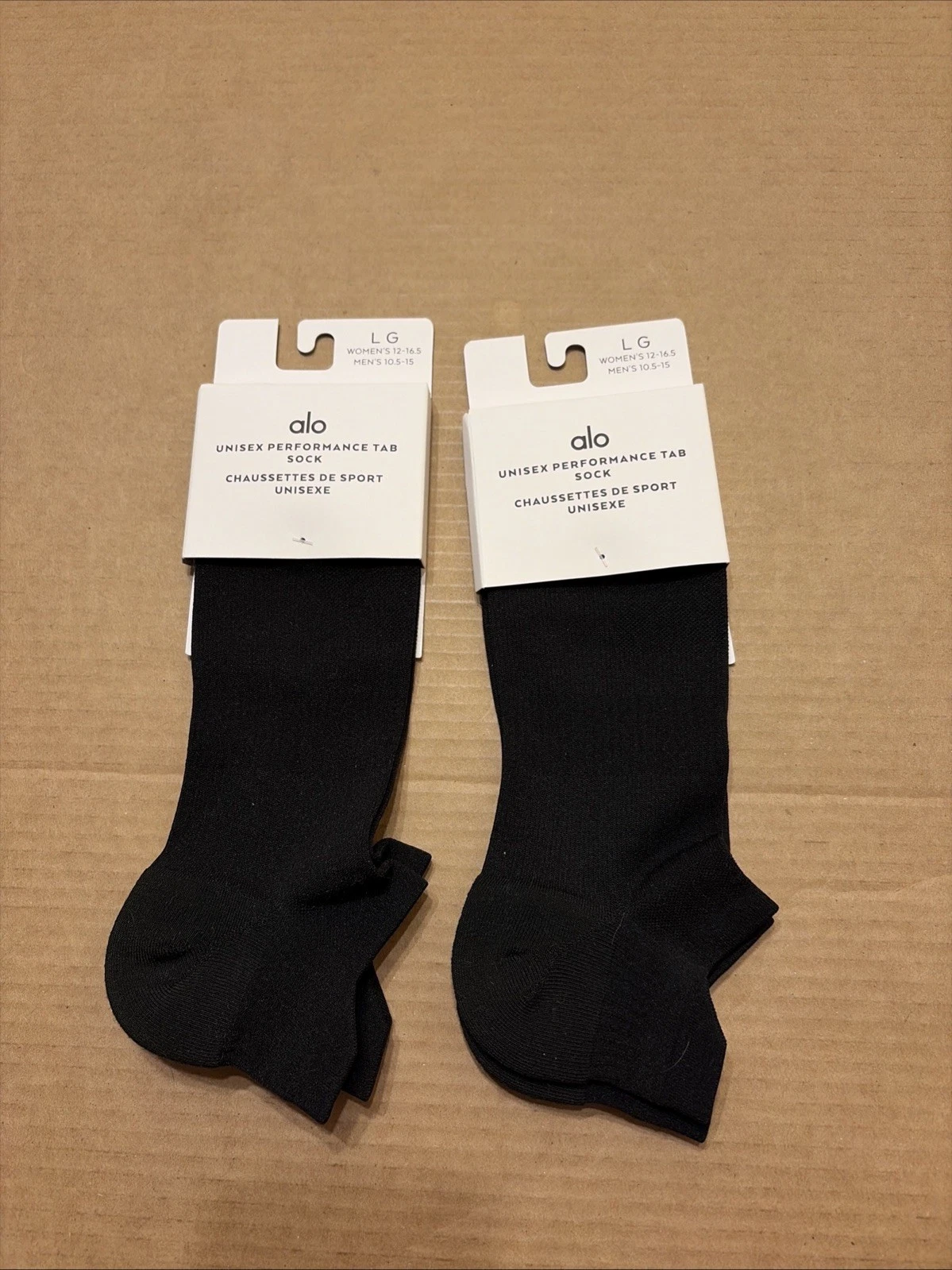 alo Unisex Performance Tab Socks 2 Pack Size Large