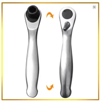 2-in-1 1/4" Mini Ratchet Wrench Dual Head Screwdriver Socket Tool