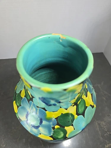 Jarrón de cerámica vintage MCM Alvino Bagni Raymor arte floral italiano 10,25" Italia - Imagen 8 de 9
