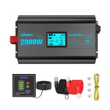 2000 Watt Pure Sine Wave Power Inverter 2000W 12V DC to 120 V AC Lithium Batt...