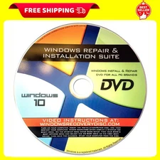 Recovery, Repair & Re-Install Disc Compatible with MS Win 10 32/64 Bit