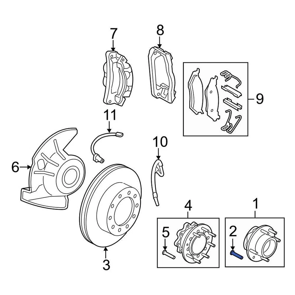 For Ford F-250 Super Duty 2011-2016 Ford 2C2Z1107AA Front Wheel Lug Stud - Image 2 of 2