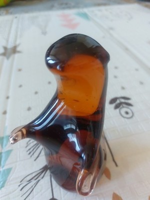 Wedgwood Bernstein Kunst Glas Otter Figur Briefbeschwerer Vintage 15 cm