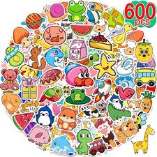 Apakkai 600 Pcs Cute Stickers for Kids, Water Bottle Stickers for Teens, Kawaii
