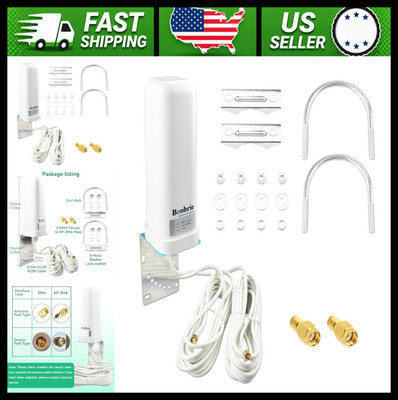 2x2 MIMO 4G LTE 5G Omnidirectional Antenna 10dBi SMA/RP-SMA 16.4ft Cable