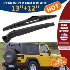 Set of 2 Rear Wiper Blade&Arm 13"&12" All Season For Jeep Wrangler JK 2018 US