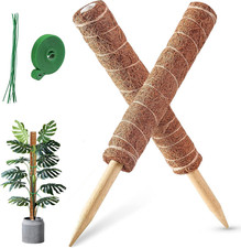 MABUSIYI Moss Pole, 2PCS 40Cm/16Inches Coir Moss Pole for Monstera & Cheese Plan