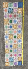 Vintage Handmade Crochet Patchwork Multicolor Cotton Rectangular Table Runner