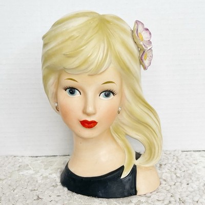 Vintage BARBARA ELLIS Teen Head Vase Stamped Japan Rare 1960s Blonde
