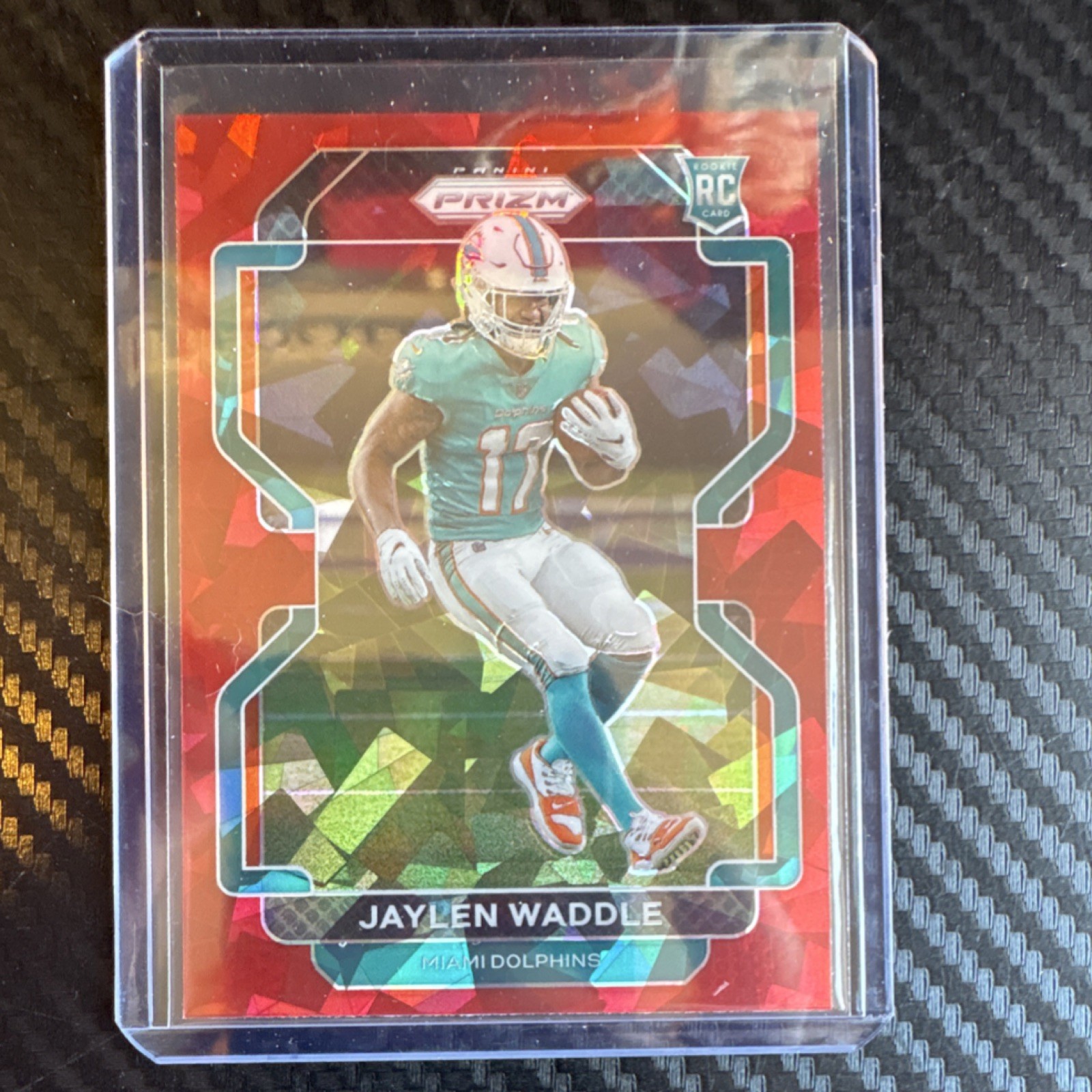 Jaylen Waddle 2021 Panini Prizm Rookie #338 Red Ice Prizm Miami Dolphins NFL