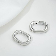 1PC Rhodium Plated Carabiner Lock Clasps Finding Connector 12X18mm GJY18-Silver